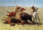 Frederic Remington The Buffalo Hunt oil painting reproduction
